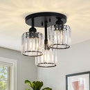 3-Light Crystal Semi-Flush Mount Ceiling Fixture | Modern Ceiling Light