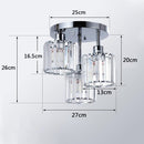 3-Light Crystal Semi-Flush Mount Ceiling Fixture | Modern Ceiling Light