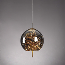 Amber Glass Pendant Light with LED Fairy Lights | Modern Capsule Design
