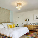 3-Light Crystal Semi-Flush Mount Ceiling Fixture | Modern Ceiling Light