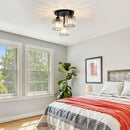 3-Light Crystal Semi-Flush Mount Ceiling Fixture | Modern Ceiling Light