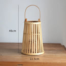 Bamboo Rattan LED Candle Lantern | Flameless Candle Holder for Indoor & Outdoor Home Décor