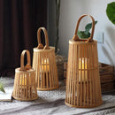 Bamboo Rattan LED Candle Lantern | Flameless Candle Holder for Indoor & Outdoor Home Décor