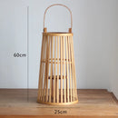Bamboo Rattan LED Candle Lantern | Flameless Candle Holder for Indoor & Outdoor Home Décor