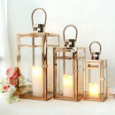 Candle Lanterns 3-Piece Set | Decorative Metal Lanterns for  Outdoor Home