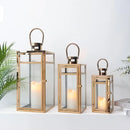 Candle Lanterns 3-Piece Set | Decorative Metal Lanterns for  Outdoor Home