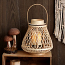 Boho Rattan Lanterns for Home Decor | Handmade Bamboo Candle Holders