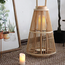 Boho Rattan Lanterns for Home Decor | Handmade Bamboo Candle Holders