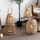 Boho Rattan Lanterns for Home Decor | Handmade Bamboo Candle Holders