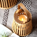 Bamboo Rattan LED Candle Lantern | Flameless Candle Holder for Indoor & Outdoor Home Décor