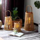 Bamboo Rattan LED Candle Lantern | Flameless Candle Holder for Indoor & Outdoor Home Décor
