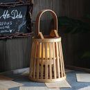 Bamboo Rattan LED Candle Lantern | Flameless Candle Holder for Indoor & Outdoor Home Décor